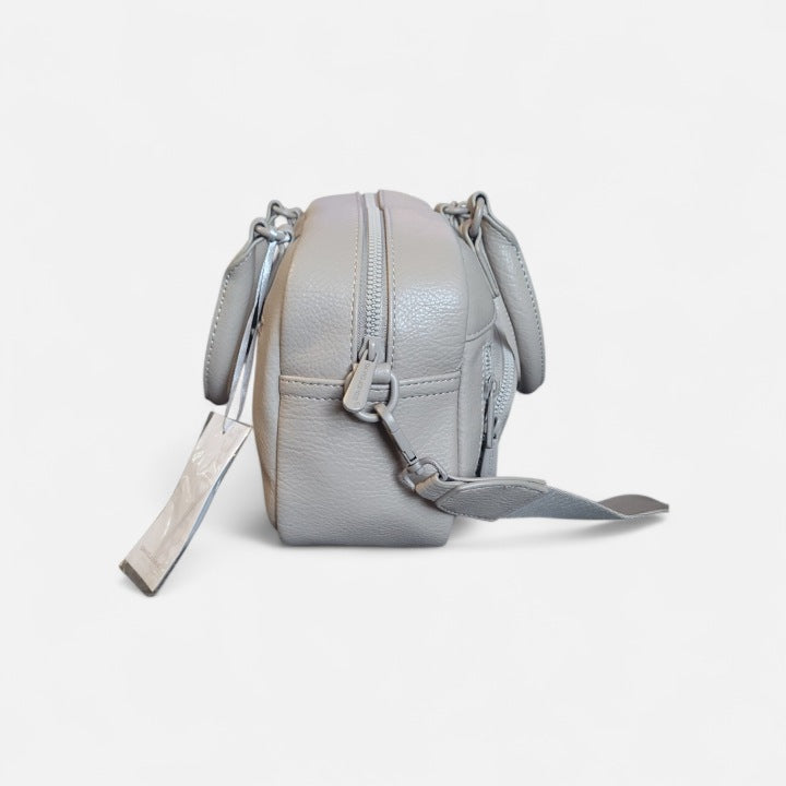 Sacoche beige pour femme avec bandoulière, en cuir écologique, David Jones