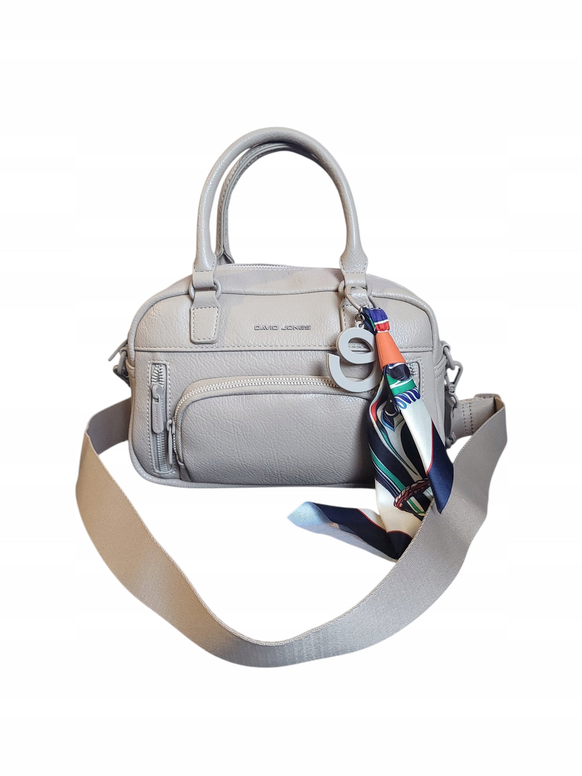 Sacoche beige pour femme avec bandoulière, en cuir écologique, David Jones